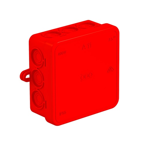 Caixa de derivação 85x85x40 Polietileno vermelho