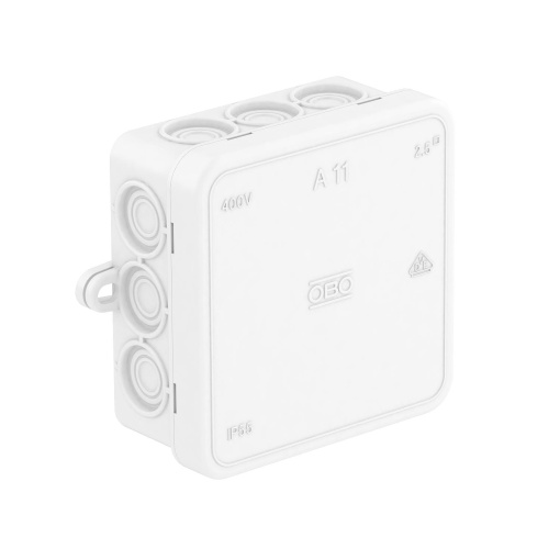 Caixa de derivação 85x85x40 Polietileno branco puro RAL 9010