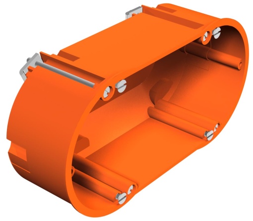 Caixa de aparelhagem dupla Paredes ocas 138x68x50 Polipropileno cor-de-laranja