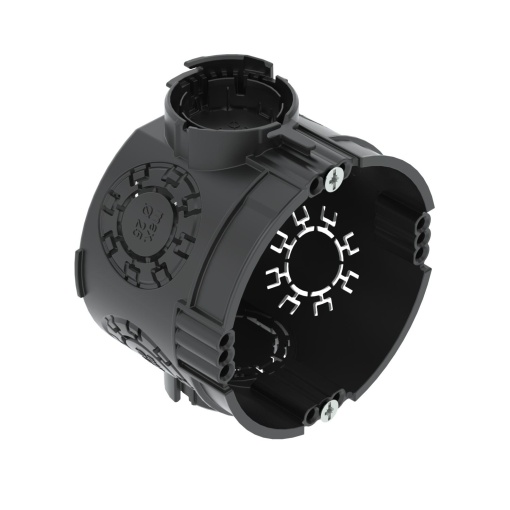 Caixa de aparelhagem UP com parafusos de fixação Ø60mm, H46mm Polipropileno Jet black