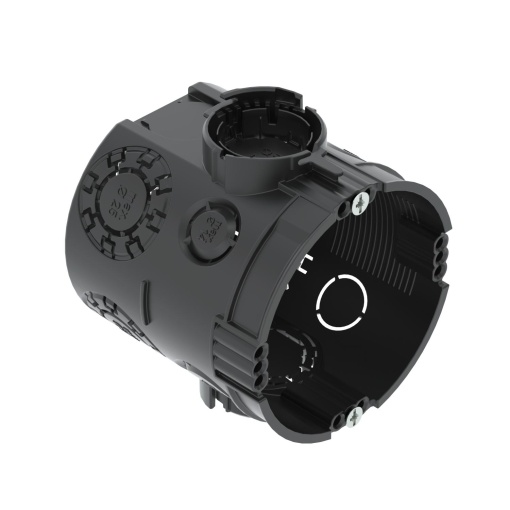 Caixa de aparelhagem UP com parafusos de fixação Ø60mm, H66mm Polipropileno Jet black
