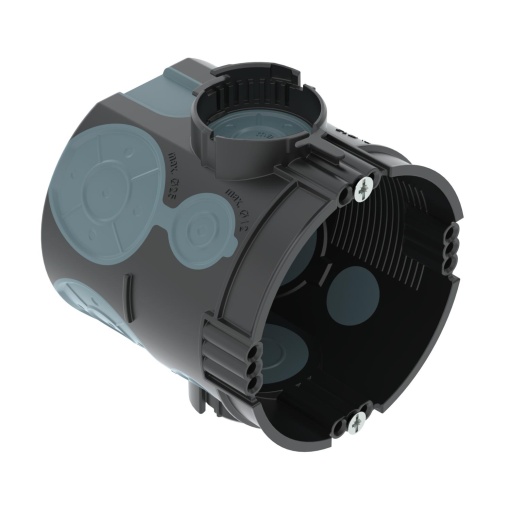 Caixa de aparelhagem UP c parafusos fixação,hermética Ø60mm, H66mm Polypropylen  Thermoplastisches Elastomer deep black  blue grey