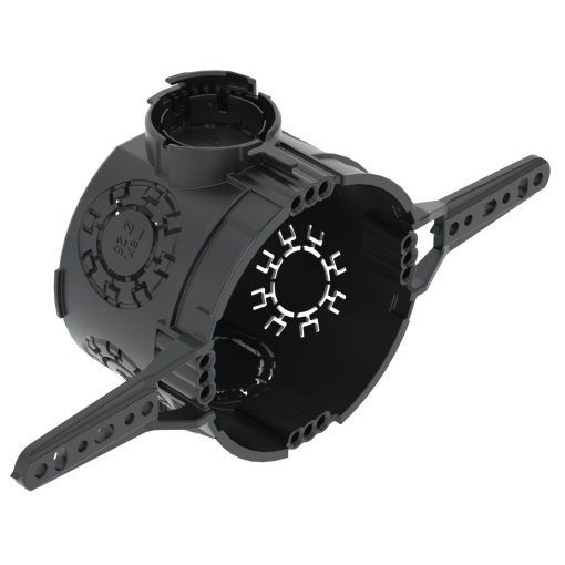 Caixa de aparelhagem UP com patilhas Ø60mm, H46mm Polipropileno Jet black
