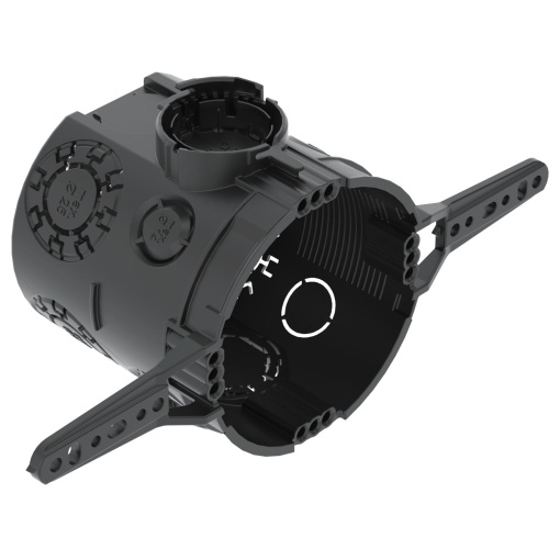 Caixa de aparelhagem UP com patilhas Ø60mm, H66mm Polipropileno Jet black
