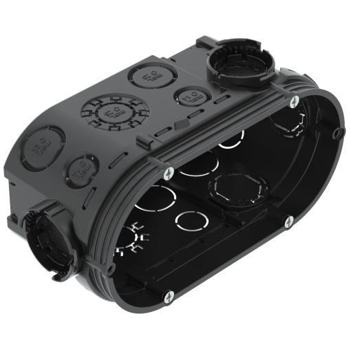 Caixa de aparelhagem UP versão dupla 2x Ø60xH66mm Polipropileno Jet black