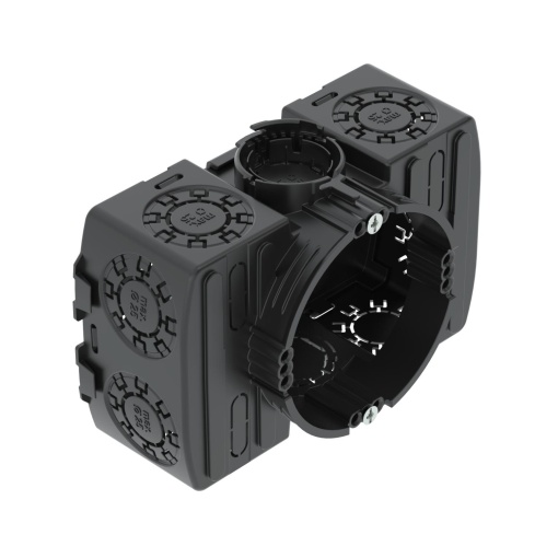 Caixa de eletrónica UP com espaço de fixação lateral Ø60xH50x114 Polipropileno Jet black