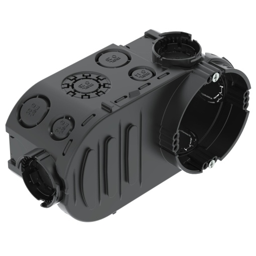 Caixa de eletrónica UP com parafusos de fixação Ø60xH66x148 Polipropileno Jet black