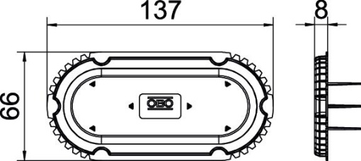 Tampa de sinalização UP para versão dupla 2 x Ø60mm Polietileno vermelho