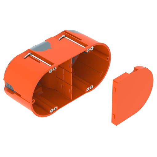 Caixa de eletrónica HW versão dupla, hermética 142x71 Polypropylen  Thermoplastisches Elastomer orange  grey