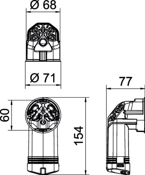 Caixa de eletrónica HW hermética Polipropileno  Elastómero termoplástico cor de laranja  cinzento