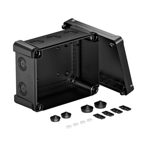 Caixa de derivação 240x191x125 Policarbonato preto RAL 9011