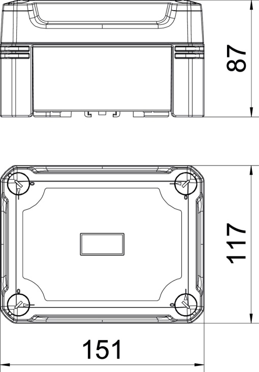 Caixa vazia com tampa transparente 150x116x86 Policarbonato cinzentotransparente