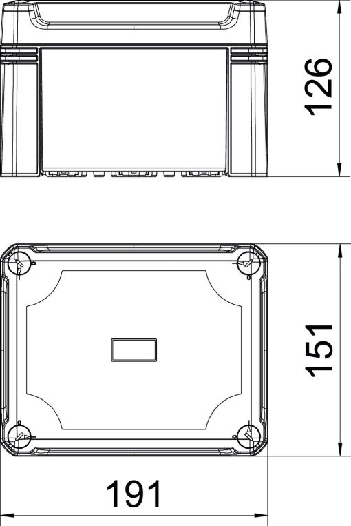 Caixa vazia com tampa transparente 190x150x125 Policarbonato cinzentotransparente