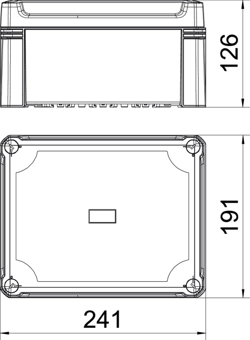 Caixa vazia com tampa transparente 240x191x125 Policarbonato cinzentotransparente