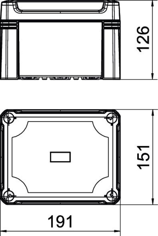 Caixa vazia 190x150x125 Policarbonato preto grafite RAL 9011