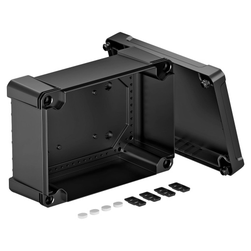 Caixa vazia 286x202x125 Policarbonato preto RAL 9011