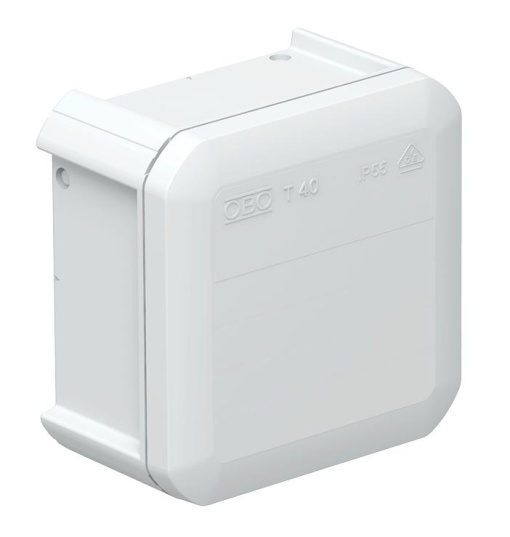 Caixa de derivação lisa 90x90x52 Polipropileno cinzento claro RAL 7035