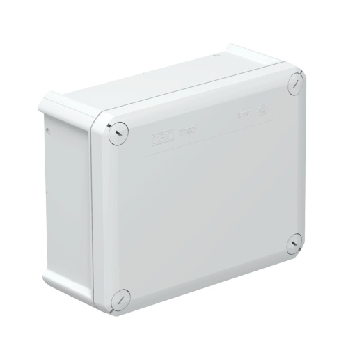 Caixa de derivação lisa 190x150x77 Polipropileno, reforçado a fibra de vidro cinzento claro RAL 7035