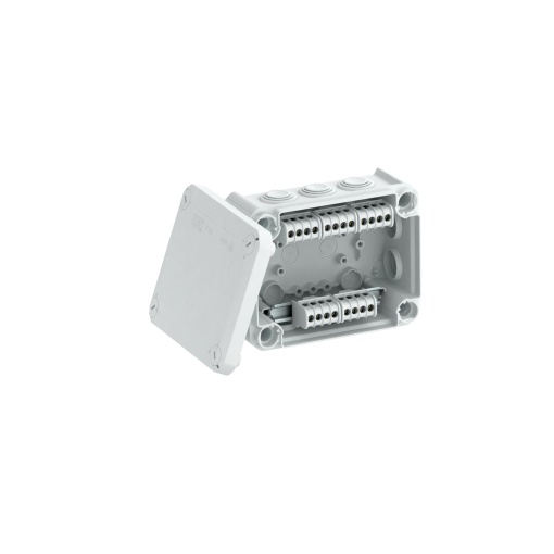 Caixa de derivação com régua bornes  entradas 150x116x67 Polipropileno cinzento claro RAL 7035
