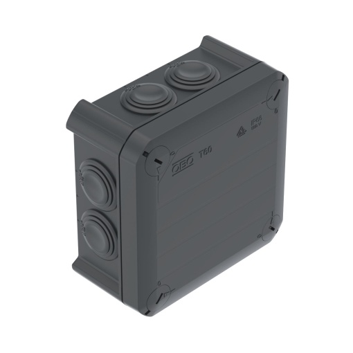 Junction box with entries 114x114x57 Polipropileno preto