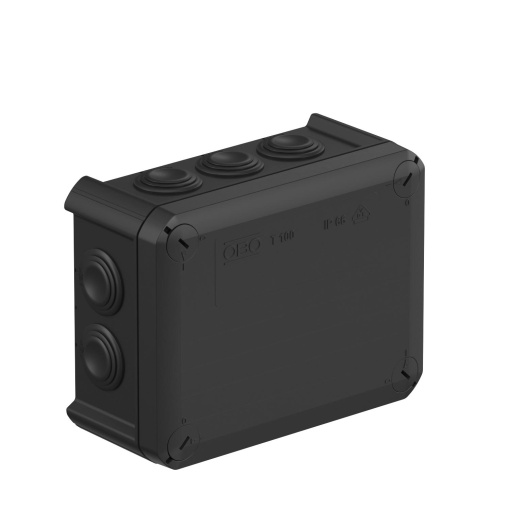 Junction box with entries 150x116x67 Polipropileno preto