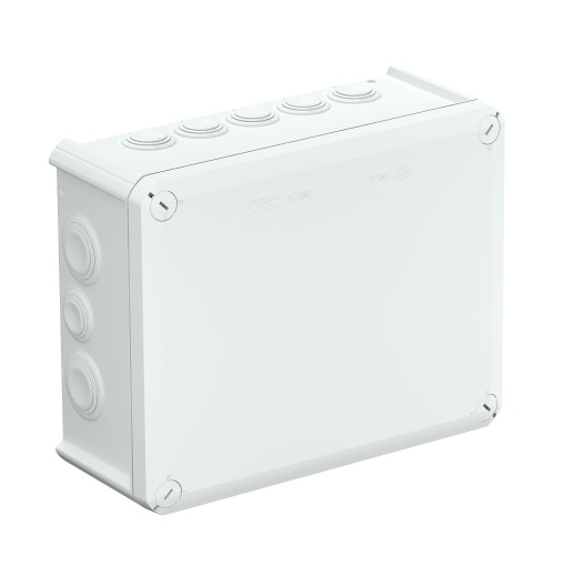 Caixa de derivação com entradas 240x190x95 Polipropileno, reforçado a fibra de vidro branco puro RAL 9010