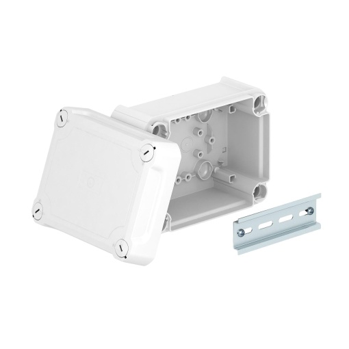 Caixa de derivação lisa com tampa alta 150x116x83 PolipropilenoPolicarbonato cinzento claro RAL 7035