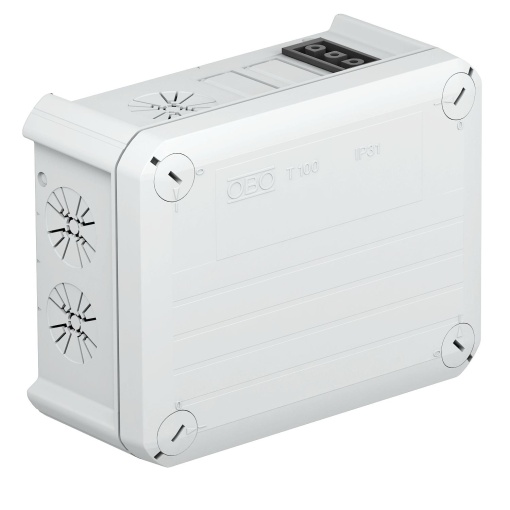 Caixa de derivação com Tomada Wieland 2s3p 150x116x67 Polipropileno cinzento claro RAL 7035