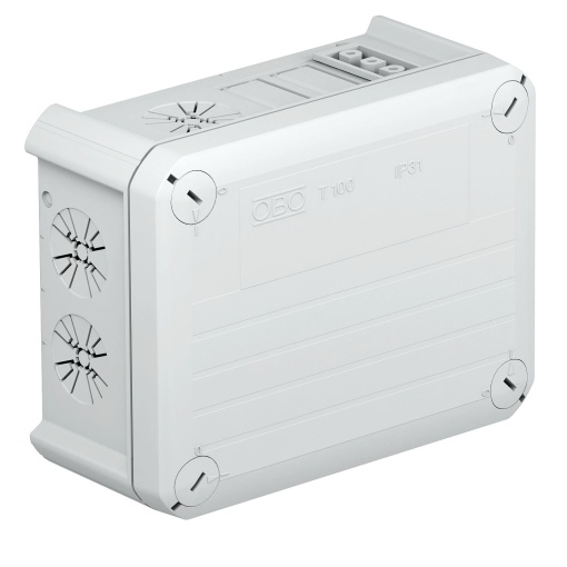 Caixa de derivação com Tomada Wieland 1w3p1s3p 150x116x67 Polipropileno cinzento claro RAL 7035