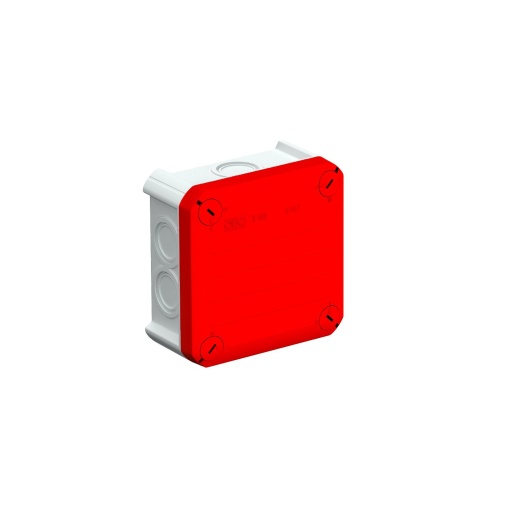 Caixa de derivação Entrada M25, tampa vermelha 114x114x57 Polipropileno cinzento  vermelho