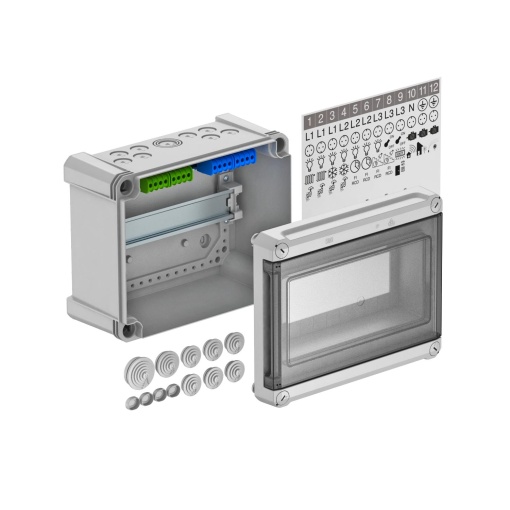 Quadro de distribuição para máx. 9 módulos 240x191x125 Poliestireno cinzento claro RAL 7035