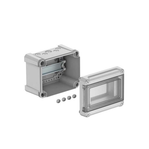 Quadro de distribuição sem bornes, para 5 módulos 190x150x125 Poliestireno cinzento claro RAL 7035