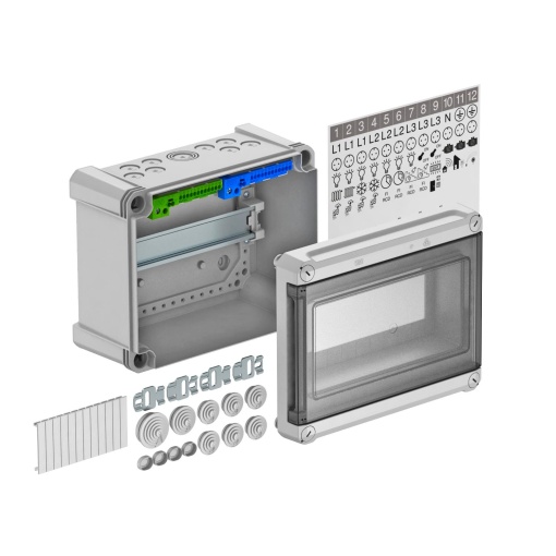 Quadro de distribuição para máx. 9 módulos 240x191x125 Policarbonato cinzento claro RAL 7035