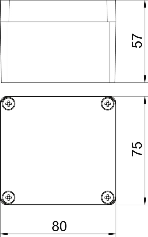 Caixa de alumínio 80x75x57 Molde de pressão em alumínio revestido a pó cinzento prateado RAL 7001