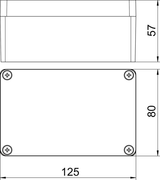 Caixa de alumínio 125x80x57 Molde de pressão em alumínio revestido a pó cinzento prateado RAL 7001