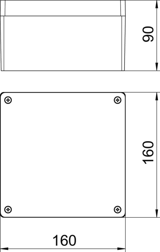 Caixa de alumínio 160x160x91 Molde de pressão em alumínio revestido a pó cinzento prateado RAL 7001