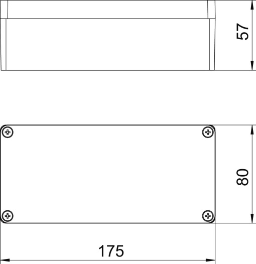 Caixa de alumínio 175x80x57 Molde de pressão em alumínio revestido a pó cinzento prateado RAL 7001