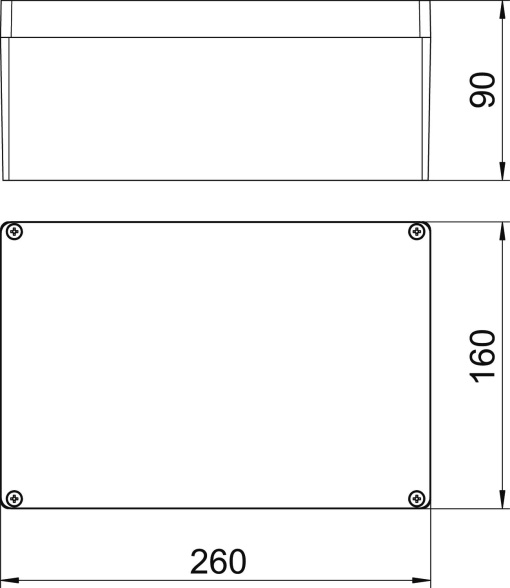 Caixa de alumínio 260x160x90 Molde de pressão em alumínio revestido a pó cinzento prateado RAL 7001