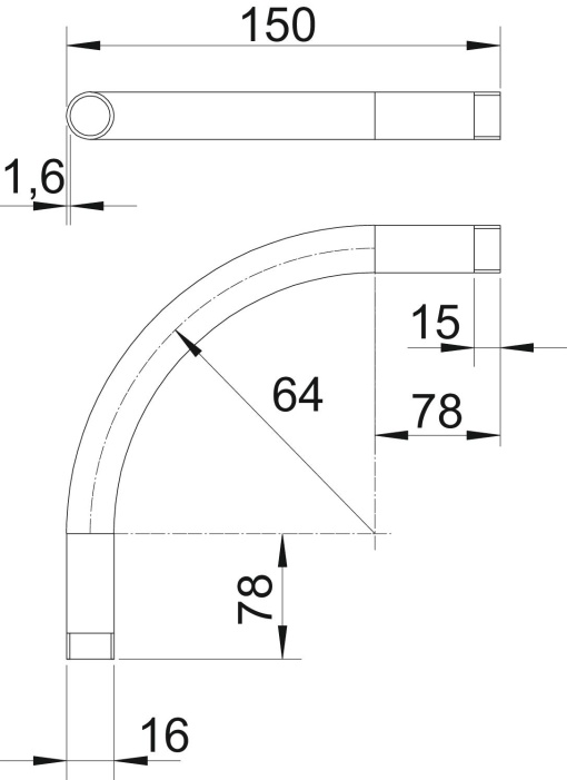 Ângulo de alumínio com rosca M16x1,5 Alumínio