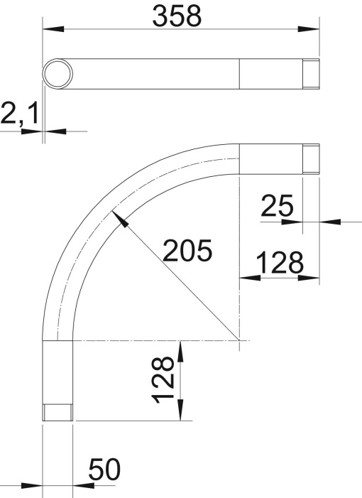 Ângulo de alumínio com rosca M50x1,5 Alumínio