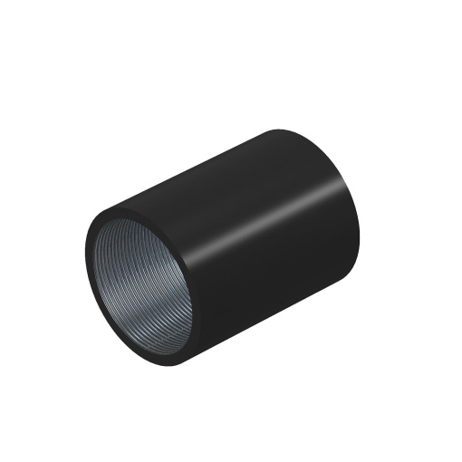 União metálica com rosca M25x1,5 Aço PES50 - PoliésterEpóxido preto RAL 9005