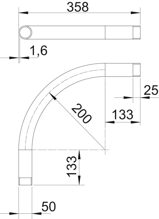 Ângulo metálico 90º com rosca M50x1,5 Aço PES50 - PoliésterEpóxido preto RAL 9005