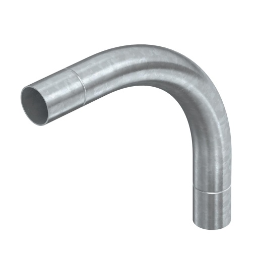 Ângulo metálico 90º sem rosca Ø40mm Aço galvanizado por imersão a quente após maquinação