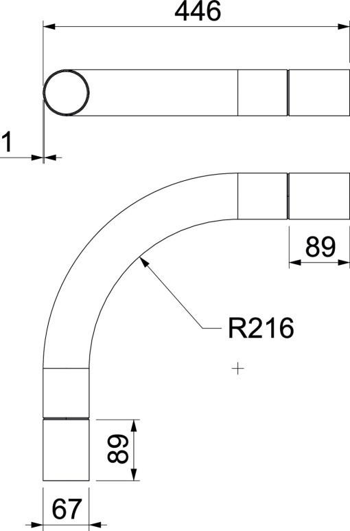 Ângulo metálico 90º sem rosca Ø63mm Aço galvanizado por imersão a quente após maquinação