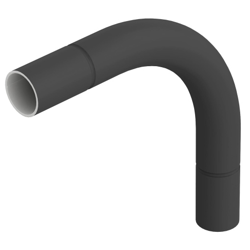 Ângulo metálico 90º sem rosca Ø50mm Aço PES50 - PoliésterEpóxido preto RAL 9005