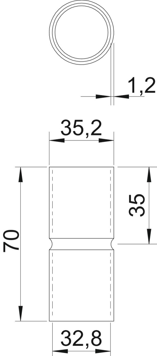 União metálica sem rosca Ø32mm Aço eletrozincado