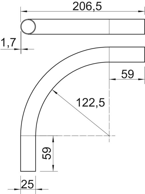 Curva de tubo plástico livre de halogéneo Ø25mm Policarbonatoacrilonitrila-butadieno-estireno cinzento claro RAL 7035