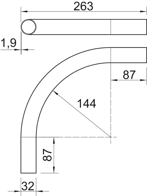 Curva de tubo plástico livre de halogéneo Ø32mm Policarbonatoacrilonitrila-butadieno-estireno cinzento claro RAL 7035