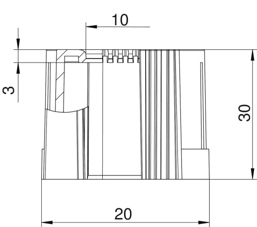 Ponteira para tubo, divisível métrica M16 Polietileno preto