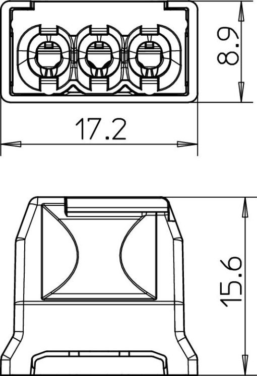 Ligador rápido terminal sem parafusos 3x2,5mm² Poliamida cinzento claro RAL 7035